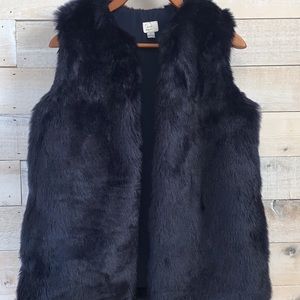 Faux Fur Navy Vest